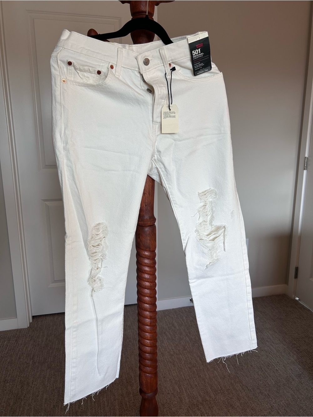 Levi's 501 White Distressed Women’s Jeans